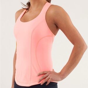 pink lululemon cardio kick tank (racerback tank top with pocket)